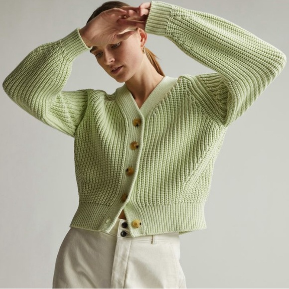 Everlane Sweaters - Everlane Light Green Women's Cardigan Sweater